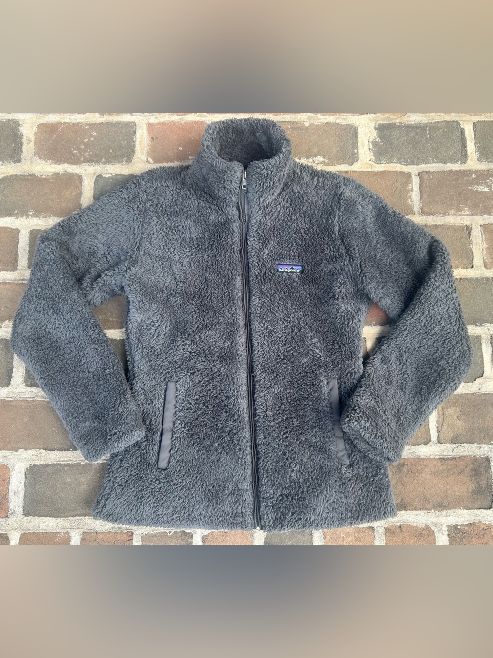 Patagonia Los Gatos Gray Fuzzy Plush Full Zip Jacket Small